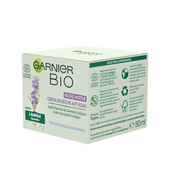 Garnier anti-aging - | essential BIO Buy Organic cream of jojoba night and lavender oil Maquillalia