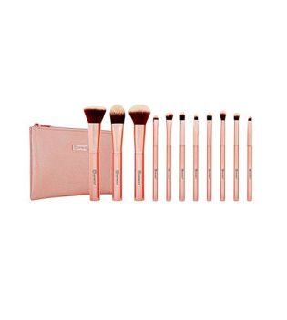 BH Cosmetics - *Metal Rose* - Set of 11 brushes + bag