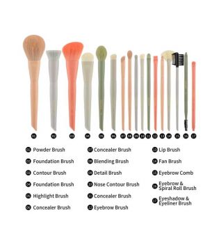 Docolor - Set of brushes and toiletry bag Morandi