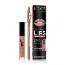 Eveline Cosmetics - Lip Set Oh! My Lips Matt Lip Kit - 08: Lovely Rose