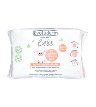 Evoluderm - Extra soft cleaning wipes for babies 72 uts