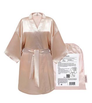 GLOV - Satin Robe Kimono Style - Champagne