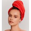 GLOV - Satin and fabric turban towel - Red