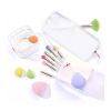 Jessup Beauty - Set of brushes 7 pieces + 6 Sponges + Toiletry bag - T319: Rainbow