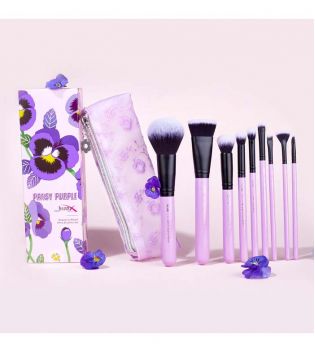 Jessup Beauty - 9-piece brush set + Toiletry bag - T320: Pansy Purple