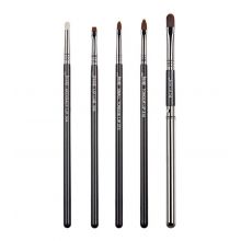 Jessup Beauty - PRO 5 Piece Lip Brush Set - T325: Black/Silver