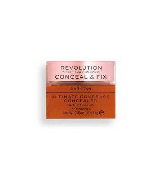 Revolution -  Ultimate Coverage Concealer Conceal & Fix - Dark Tan