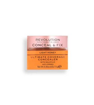 Revolution -  Ultimate Coverage Concealer Conceal & Fix - Light Honey