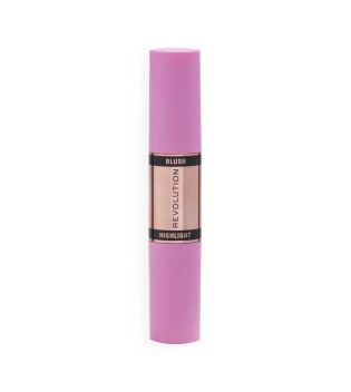 Revolution - Blush and Highlighter Stick Duo - Flushing Pink