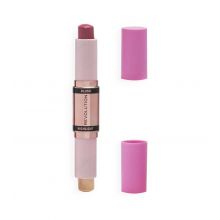 Revolution - Blush and Highlighter Stick Duo - Mauve Glow