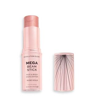 Revolution - *Glow* - Face and Body Highlighter Mega Beam Stick - Rose Gold