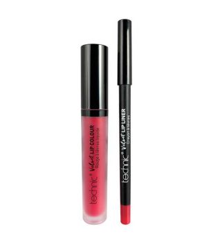 Technic Cosmetics - Lipliner + Liquid Lipstick Velvet Lip Kit - Little Fuchsia