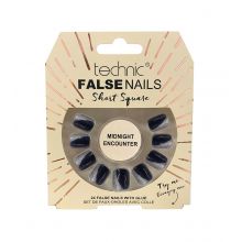 Technic Cosmetics - False Nails False Nails Short Square - Midnight Encounter