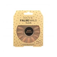 Technic Cosmetics - False Nails False Nails Stiletto - Nude Speckle