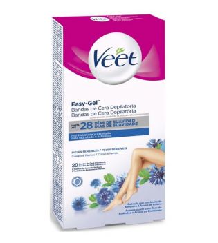 Veet - Depilatory Wax Strips Easy-Gel Body and Legs - Sensitive Skin