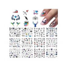 Yi Kou - Water-based stickers for manicure 400 uts - Tattoos